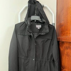 Gallery woman's black lightweight rain jacket, size medium